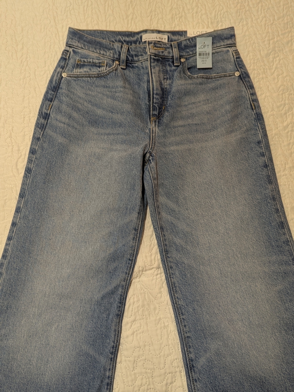 LOFT Women's Light Wash Wide Leg Jeans